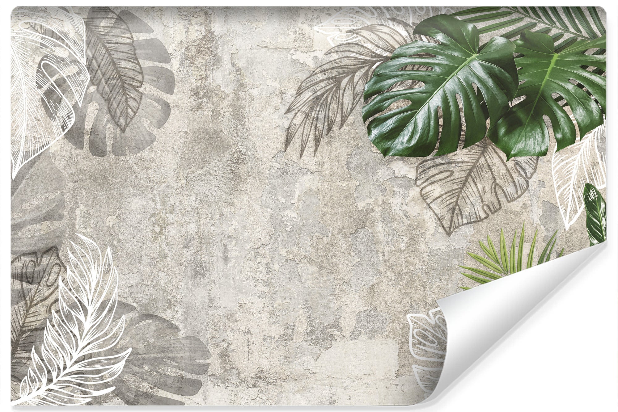 Vlieseline Papier Peint Photo Pour Salon FEUILLES Tropicales 368cm x