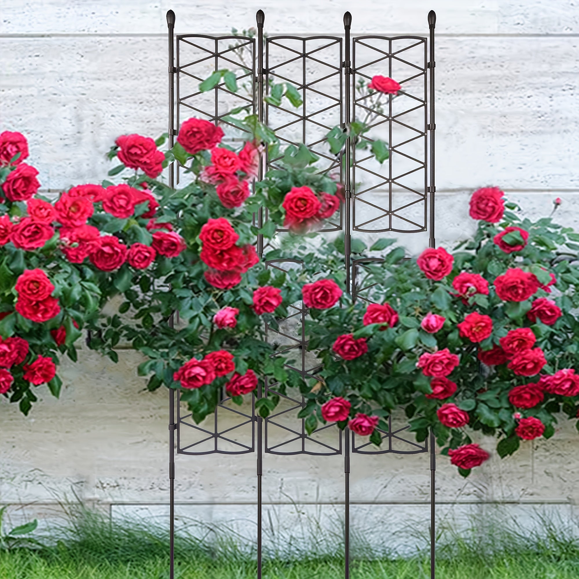 120x46cm Plante Grimpante D'extérieur, Cadre De Support De Plantes, Haie De Clôture De Jardin Décorative, Plante Écran D'intérieur Et D'extérieur - 2