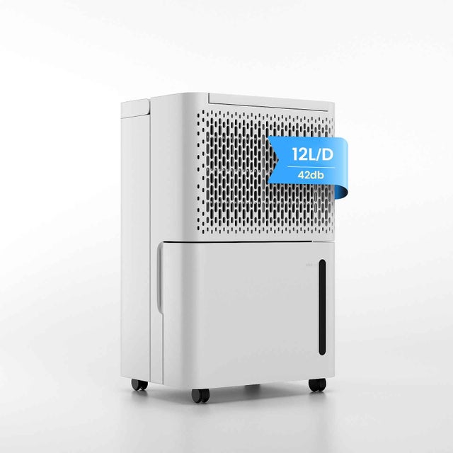Deumidificatore domestico 12L/giorno | 15-20㎡ | Controllo automatico dell'umidità | Doppio drenaggio | Silenzioso ≤42dB