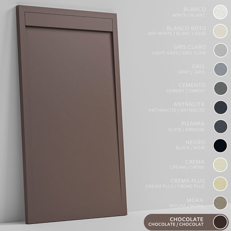 SOULHOME Brodzik prysznicowy– Żywica– Gel Coat– Gładka/Kamienna tekstura – Antypoślizgowy – czekoladowy- 110x90- Niski 3cm– Minimalistyczny