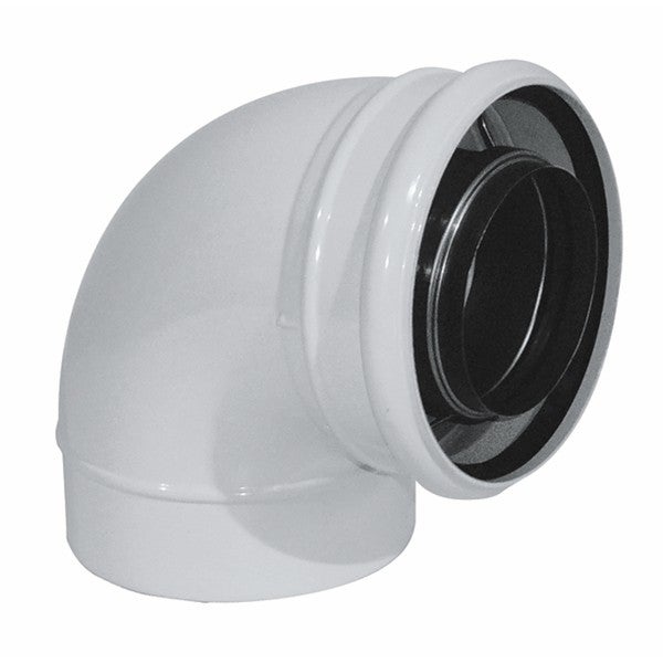 Coude INOX/GALVA blanc concentrique - Coude à 90 °- réf : 114561 - UBBINK