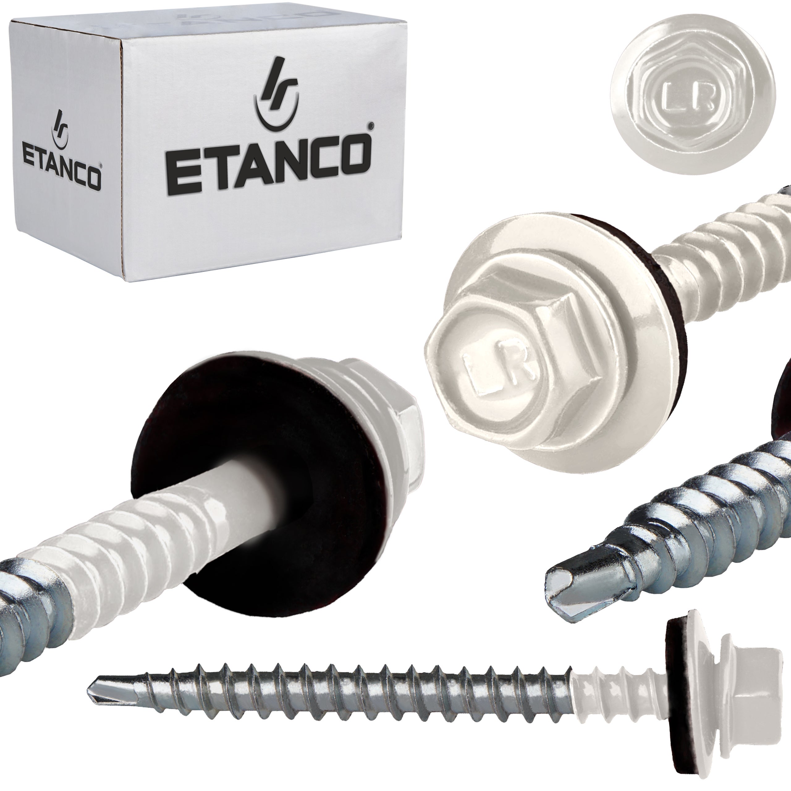Wkręty farmerskie Etanco GTF2 Z14 4,8x60 mm RAL 9010 samowiercące 100szt
