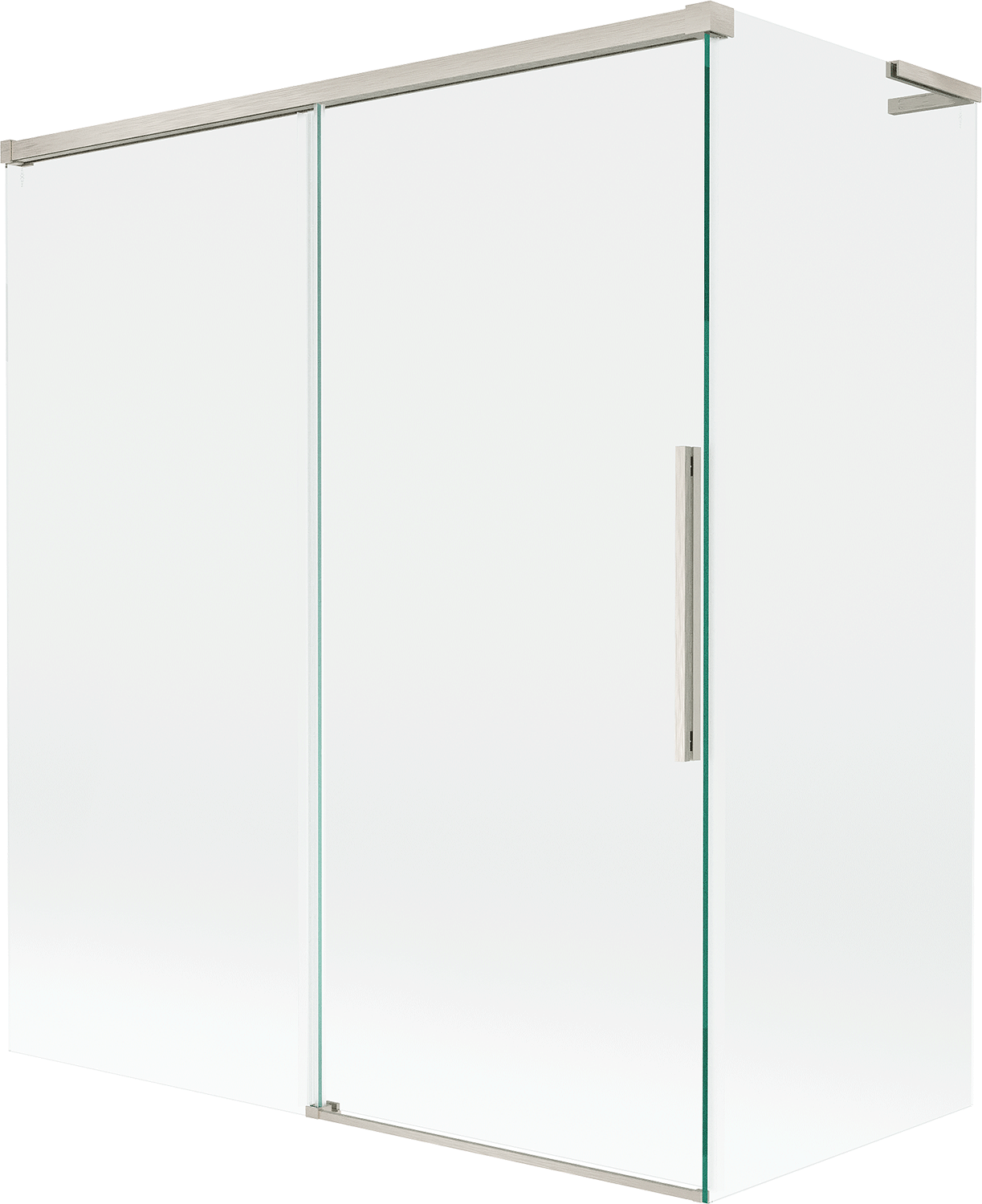 Mexen Rox L parawan nawannowy 2-skrzydłowy rozsuwany 140 + 70 x 150 cm, transparent, nikiel szczotkowany - 8C9L-140-070-97-00