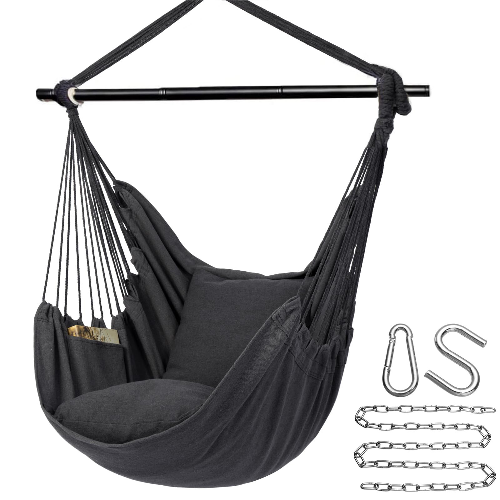 Columpio Nido Redondo De 120 Cm De Diámetro, Altura Ajustable De 100 A 180 Cm, Para Interior Y Exterior, Soporta Hasta 120 Kg, Incluye Cuerdas Y Correas, Fácil Montaje