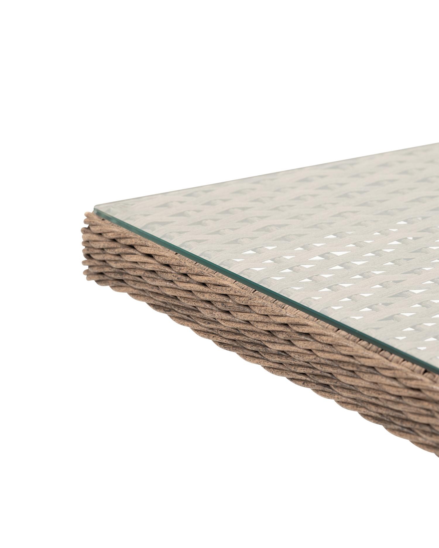 Mesa de porche alta de aluminio y ratán sintético 140x80x68cm - Bolonia - 5