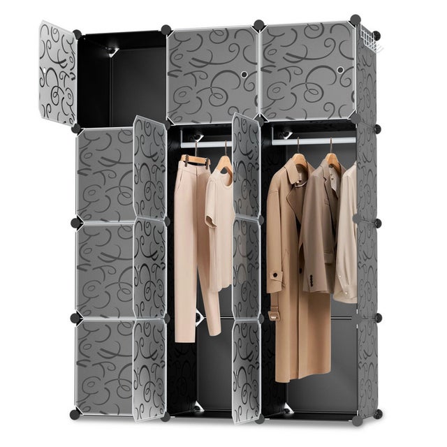 DIY 20 Cubes Armoire de Chambre avec porte Meuble de Rangement avec