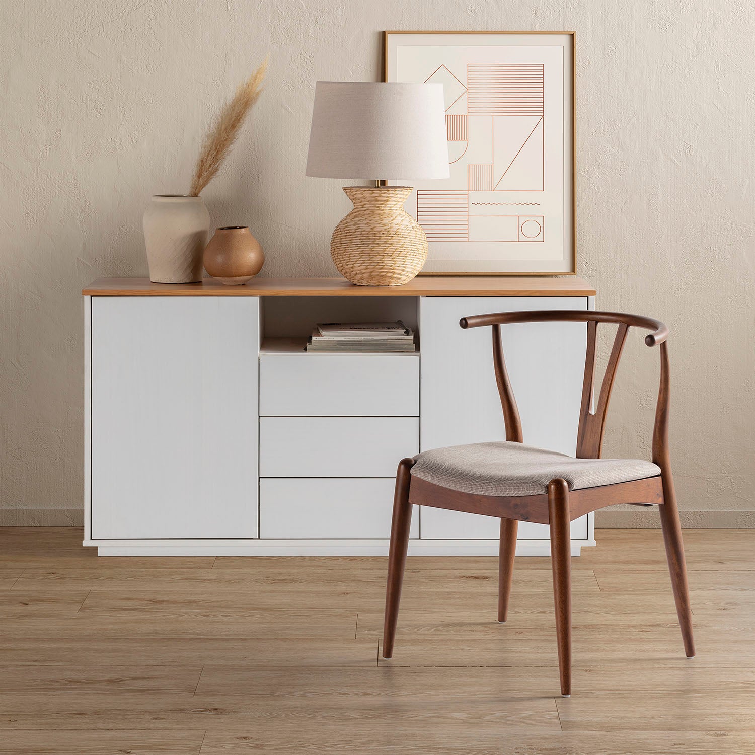 Pack 2 chaises Rustic, Couleur Noyer, Bois Massif, 55 cm x 54,5 cm x 76 cm - 6