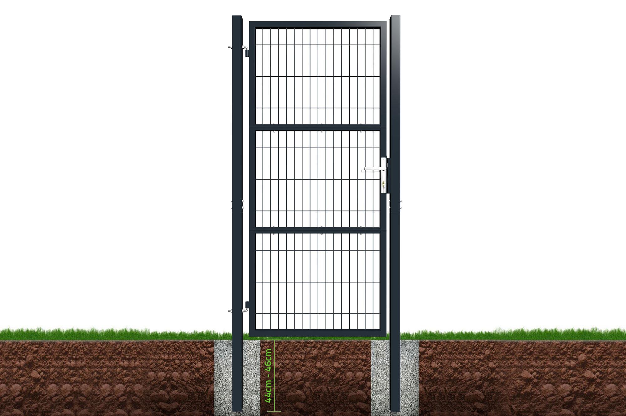 Portillon grillagé 1m RAZO H.200cm Gris - 7