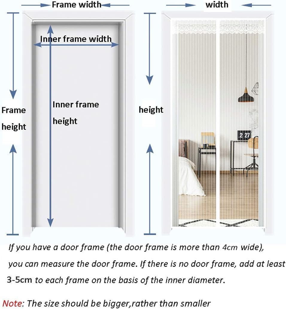 Mosquitera magnética para ventanas y puertas, mantiene la ventilación en puertas y ventanas, blanca, 90 x 150 cm - 4