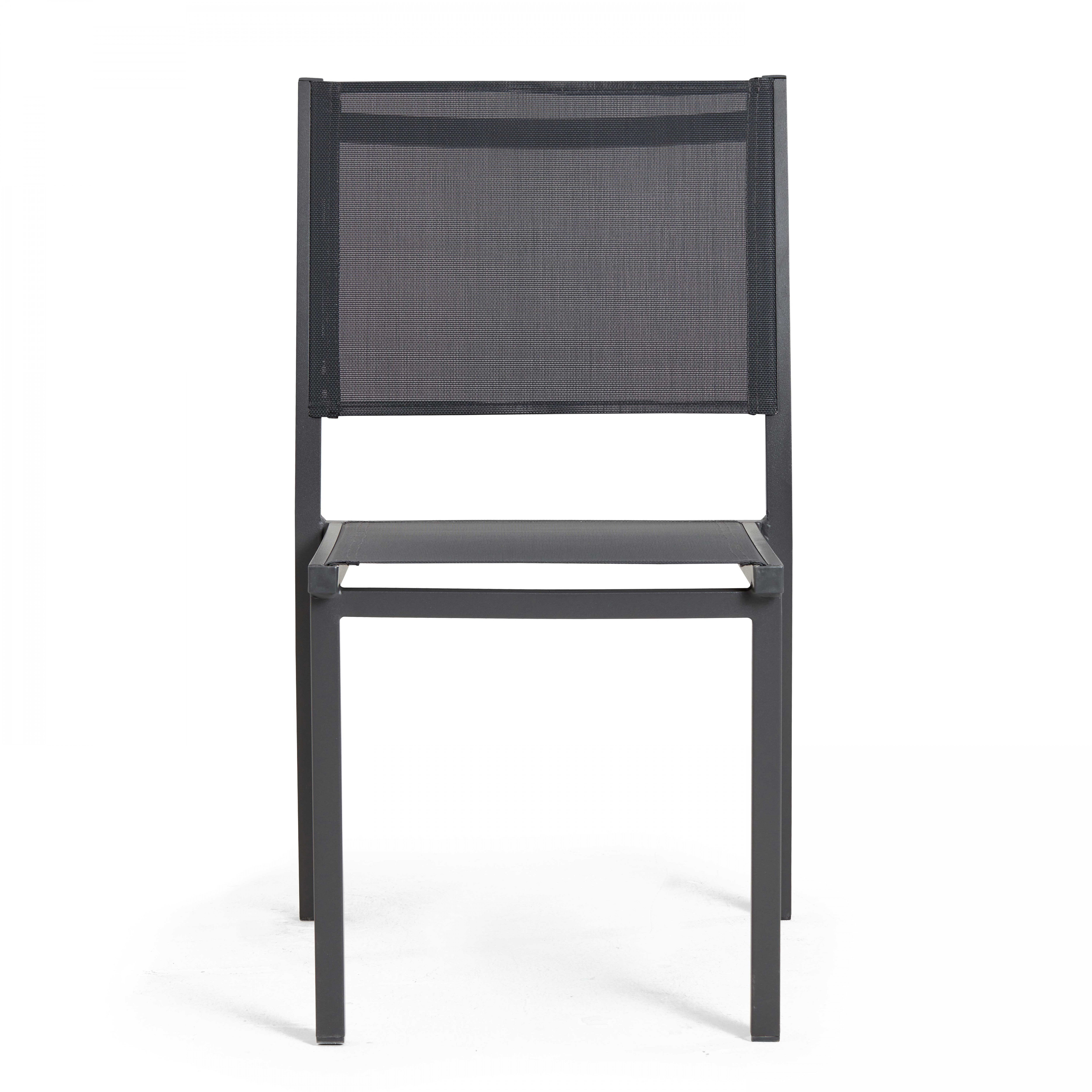 Chaise de jardin sans coussin Nice en Aluminium Anthracite - 5