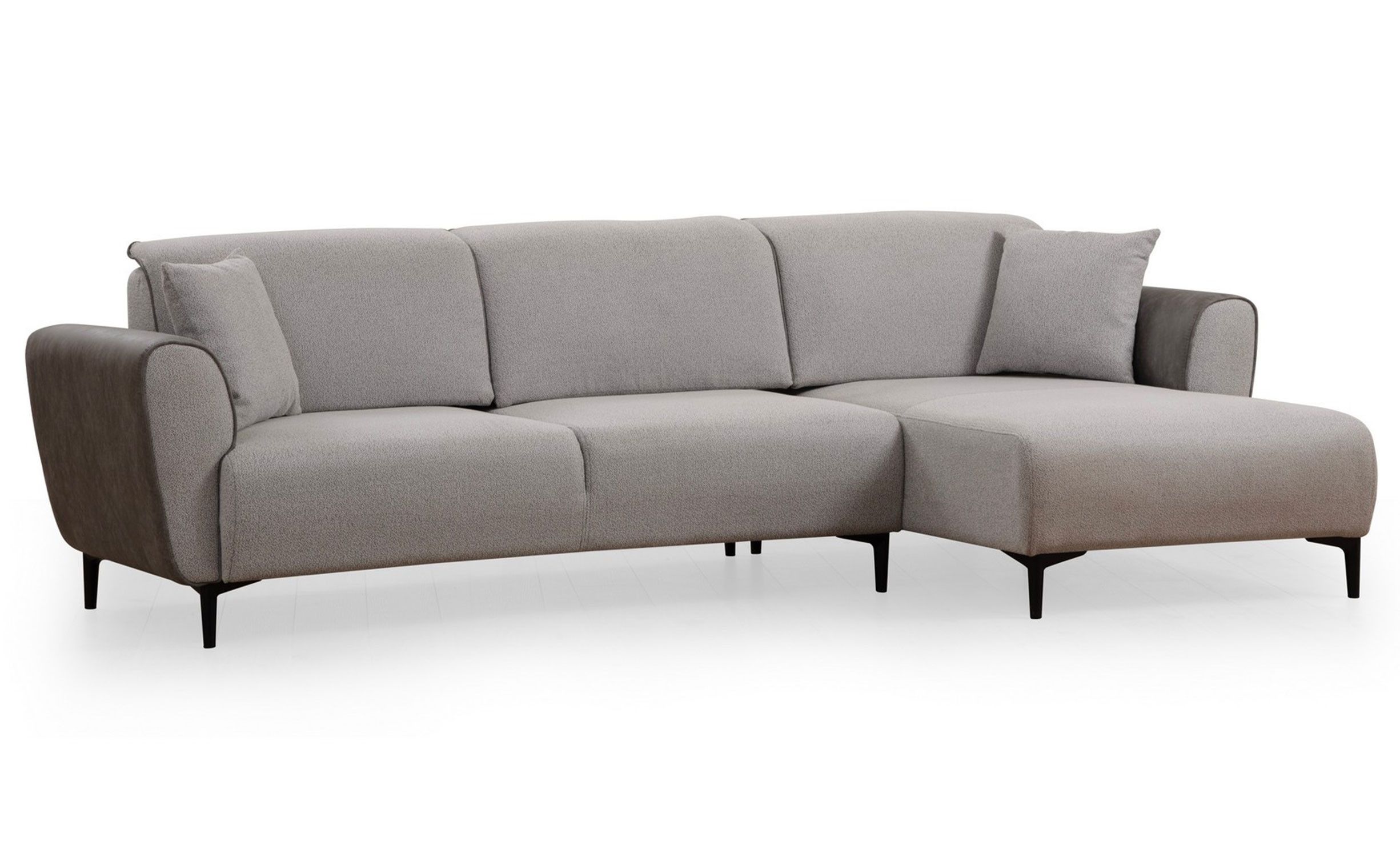 Elegante divano letto angolare, grigio, 150 x 260 cm Struttura