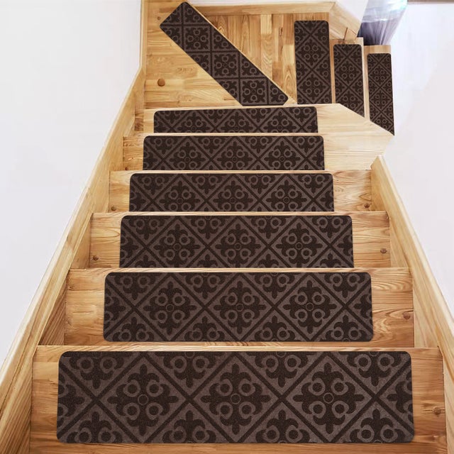 YISUN Tapis Marche Escalier Intérieur Antidérapant 15pcs Surface Adhésif 20 x 65cm pour Enfants âgées Chiens (Noir