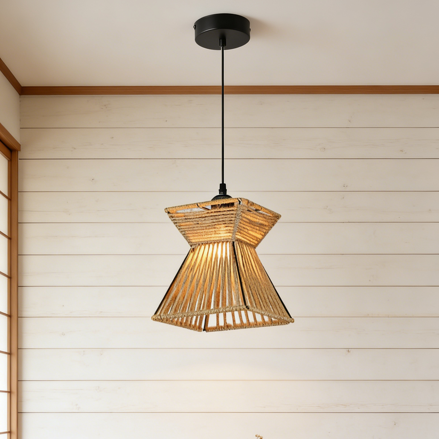 HJXDtech Lampe à suspension en métal rond simple et moderne nordique
