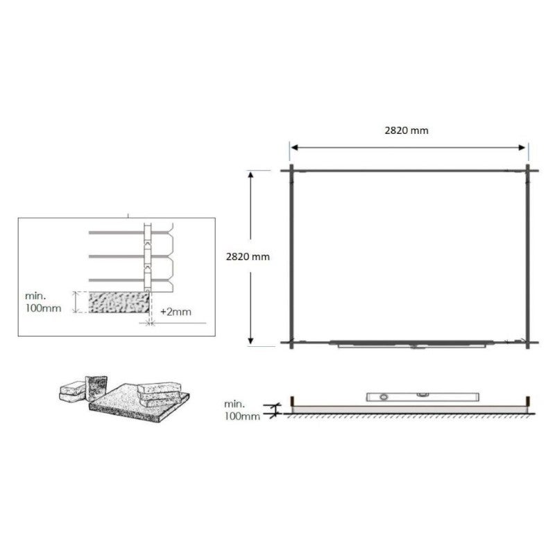 Abri de jardin en bois - 9m2 - 3x3m - Ep. 28mm - Couleur: naturel - DOM530 - ALTANKA - 8
