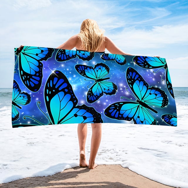 1 pcs Serviette de Plage en Microfibre Anti Sable, Couverture de Plage légère, Anti-Sable et à séchage Rapide，140x70cm