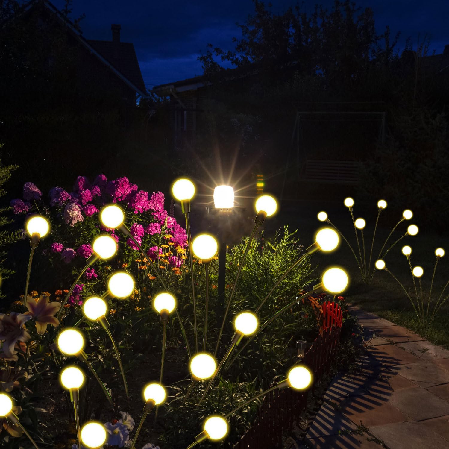 4 Luci Solari Da Giardino A Forma Di Lucciola - OndeGGiano Al Vento - Impermeabili IP67 - Calde 500mAh