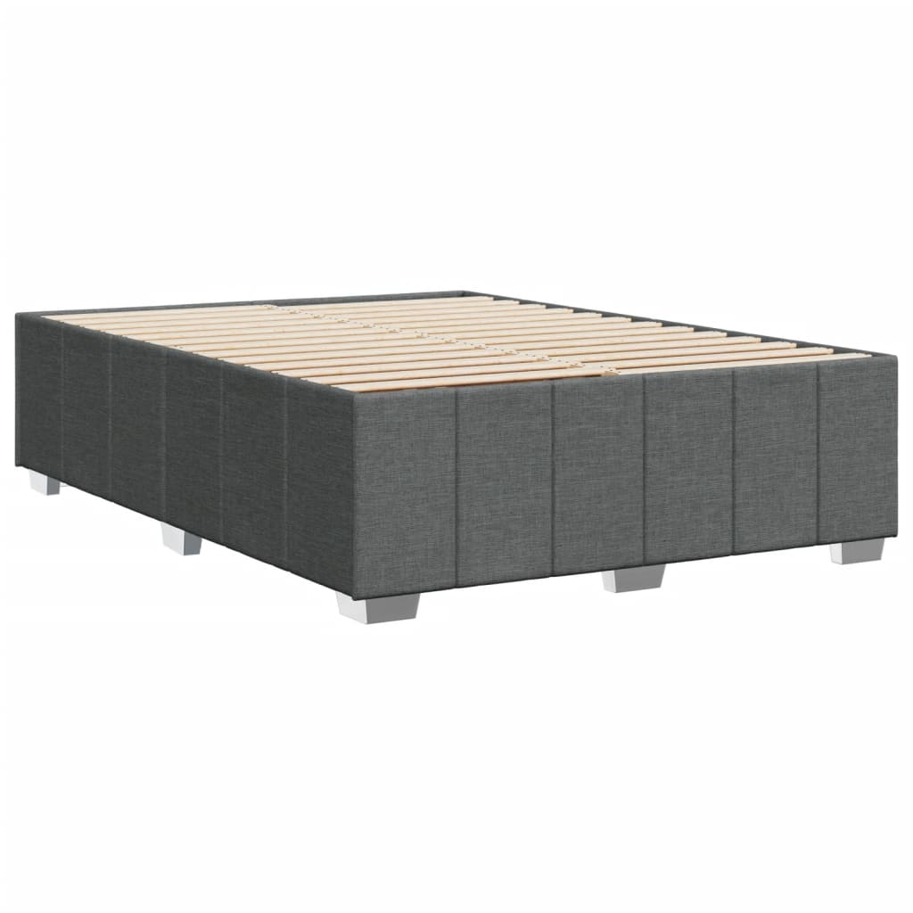 Cadre de lit sans matelas gris foncé 160 x 200 cm tissu - 6