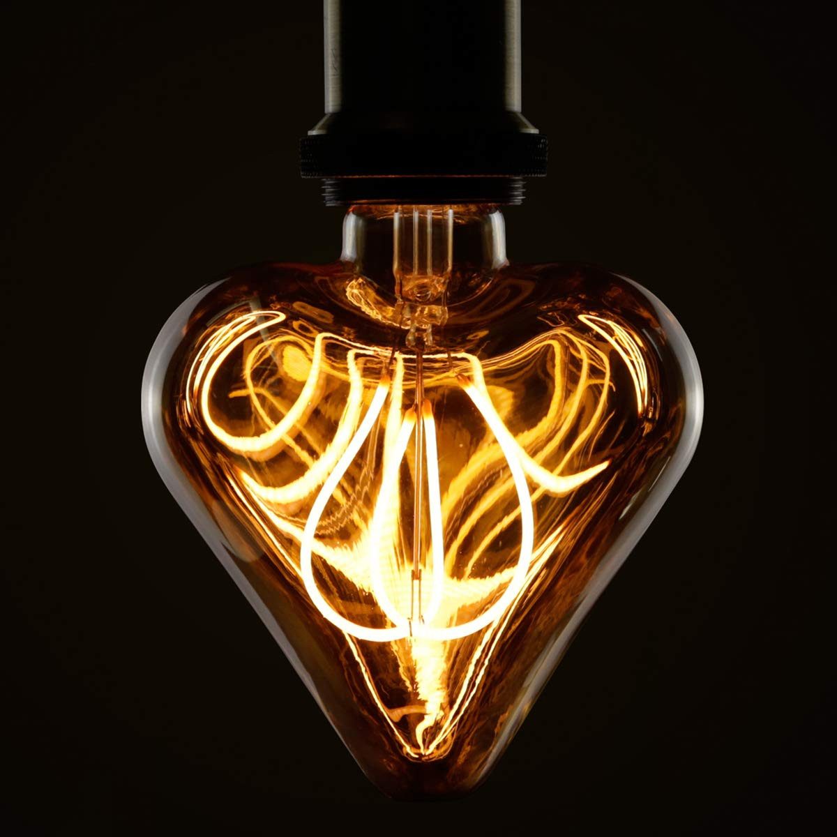 NETTLIFE - Żarówka LED Edison Vintage 3W Lampa żarowa E27 w kształcie serca, dekoracyjna, ciepła biel, nieściemnialna