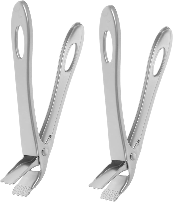 2-częściowe szczypce ze stali nierdzewnej, odporne na oparzenia, do gorących naczyń, odporne na ciepło, bezpiecznie trzymają miski i talerze, przybory