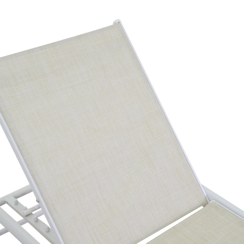 Chaise longue bain de soleil Blanc 195x55 cm h 31 cm en Aluminium mod. Cleveland - 4