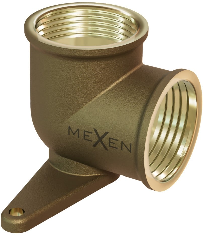 Mexen BRASS kolano mosiężne, naścienne z łapą 1/2 GW x 1/2 GW - W97408-1212