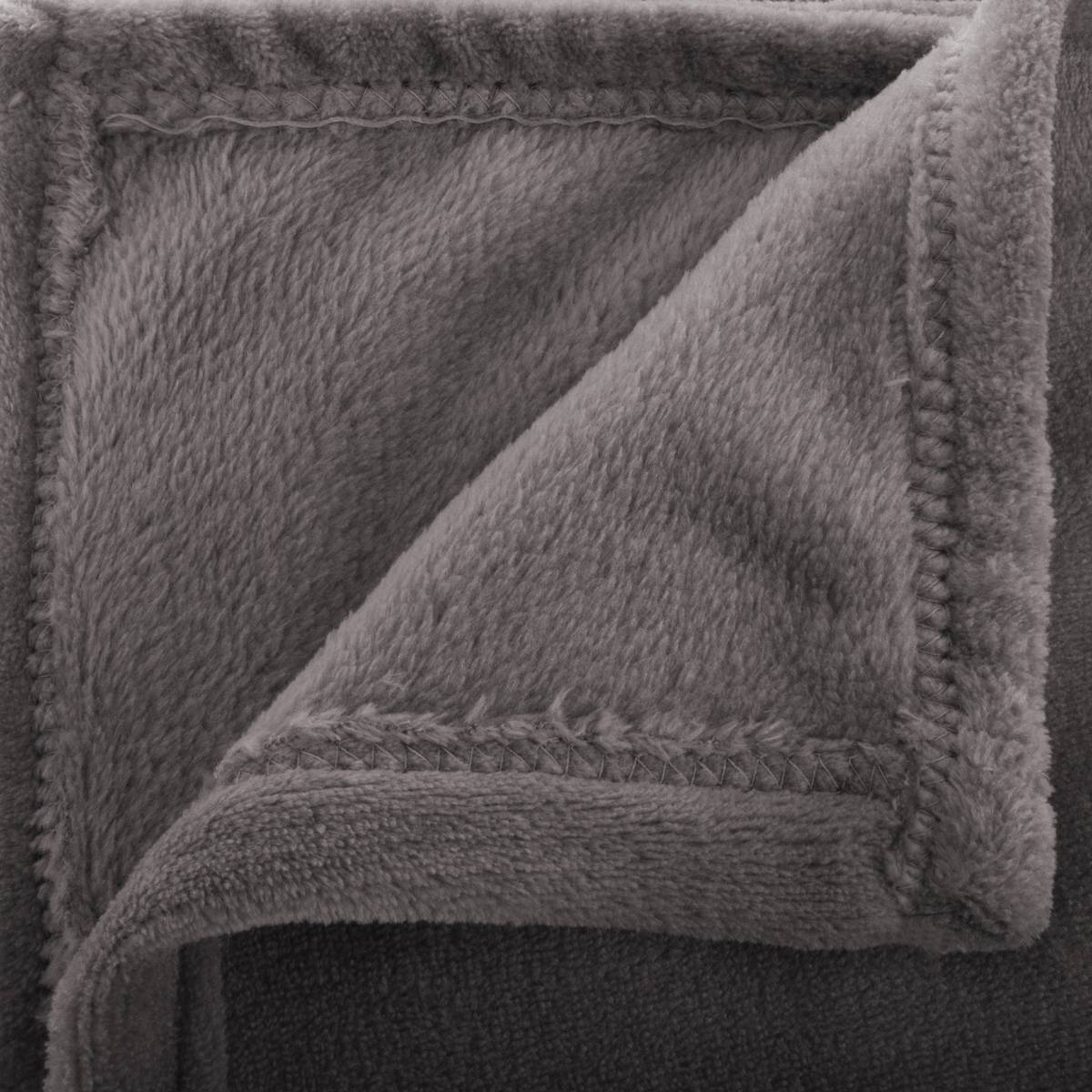 Plaid flanelle gris ardoise 130x180cm - Atmosphera Créateur d'intérieur - 4