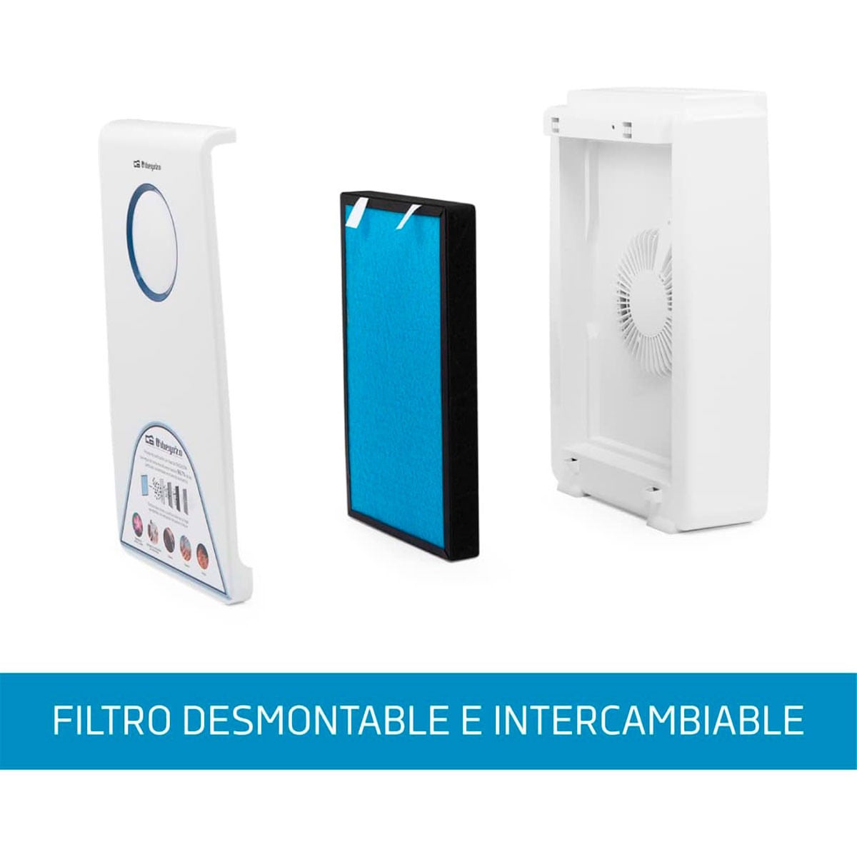Orbegozo purificador de aire PU 1000, 3 velocidades, filtro HEPA con purificación de aire en 5 fases, temporizador programable, 45 W - 6