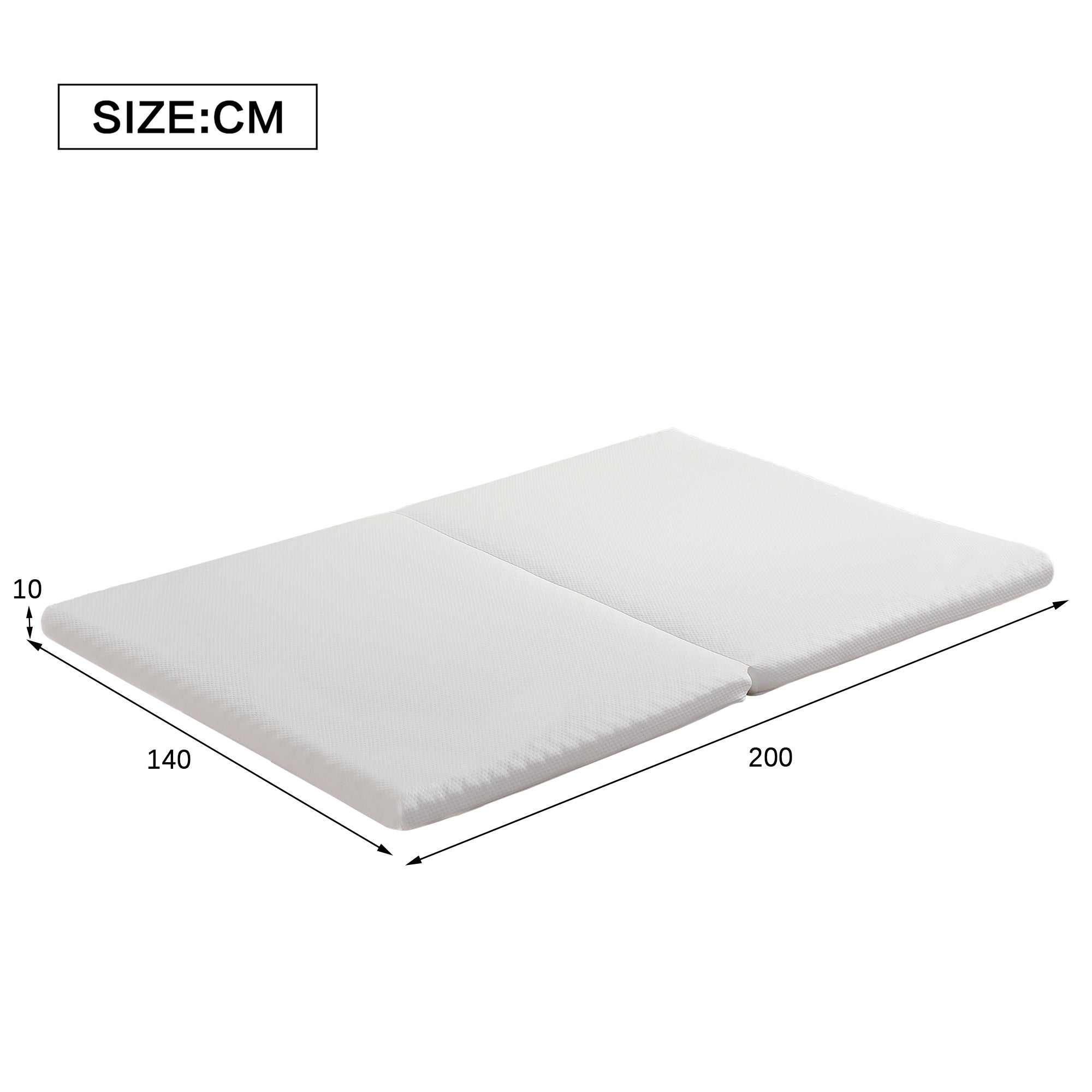 Matelas pliable 140 x 100/200 cm en mousse 23D - Fermeté H3 - Epaissseur 10 cm - Emballage compressé - 8