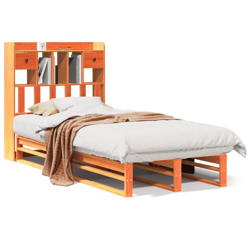 Łóżko Drewniane Rama Łóżka Sofa Brązowe Do Sypialni Pokoju 100x200 cm