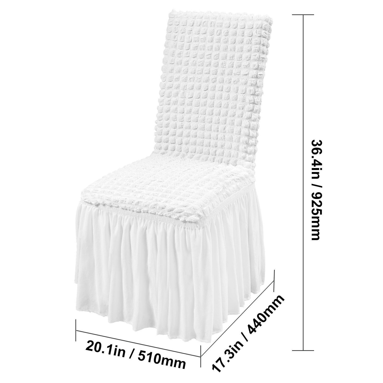 Housses de chaise extensible,SucceBuy housse universelle ajustée avec jupe,amovible et lavable pour mariage,vacances - 2