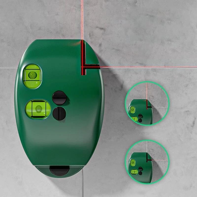 Livello laser elettronico di 90 gradi - Livello laser a dimmer automatico verde con linee orizzontali e verticali (1 campo) - 7