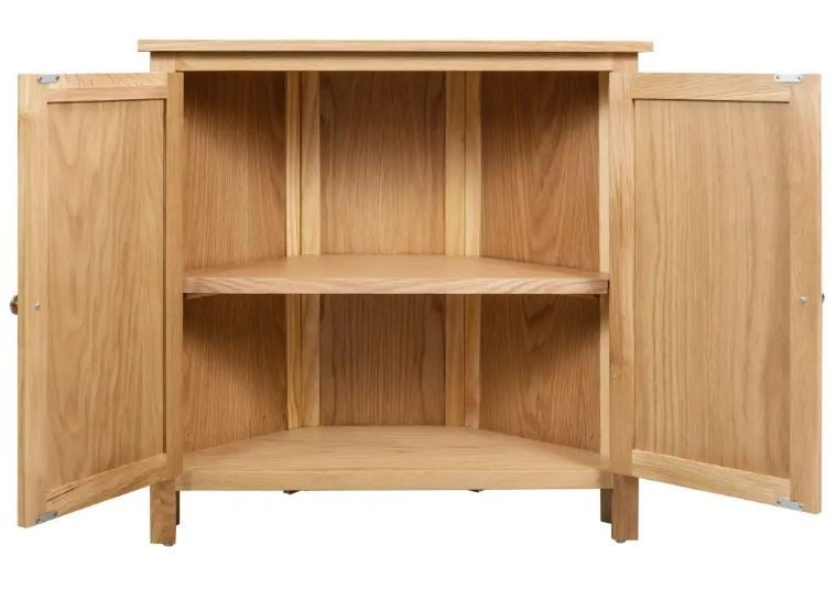 Commode d'angle chêne massif clair Candice - 4