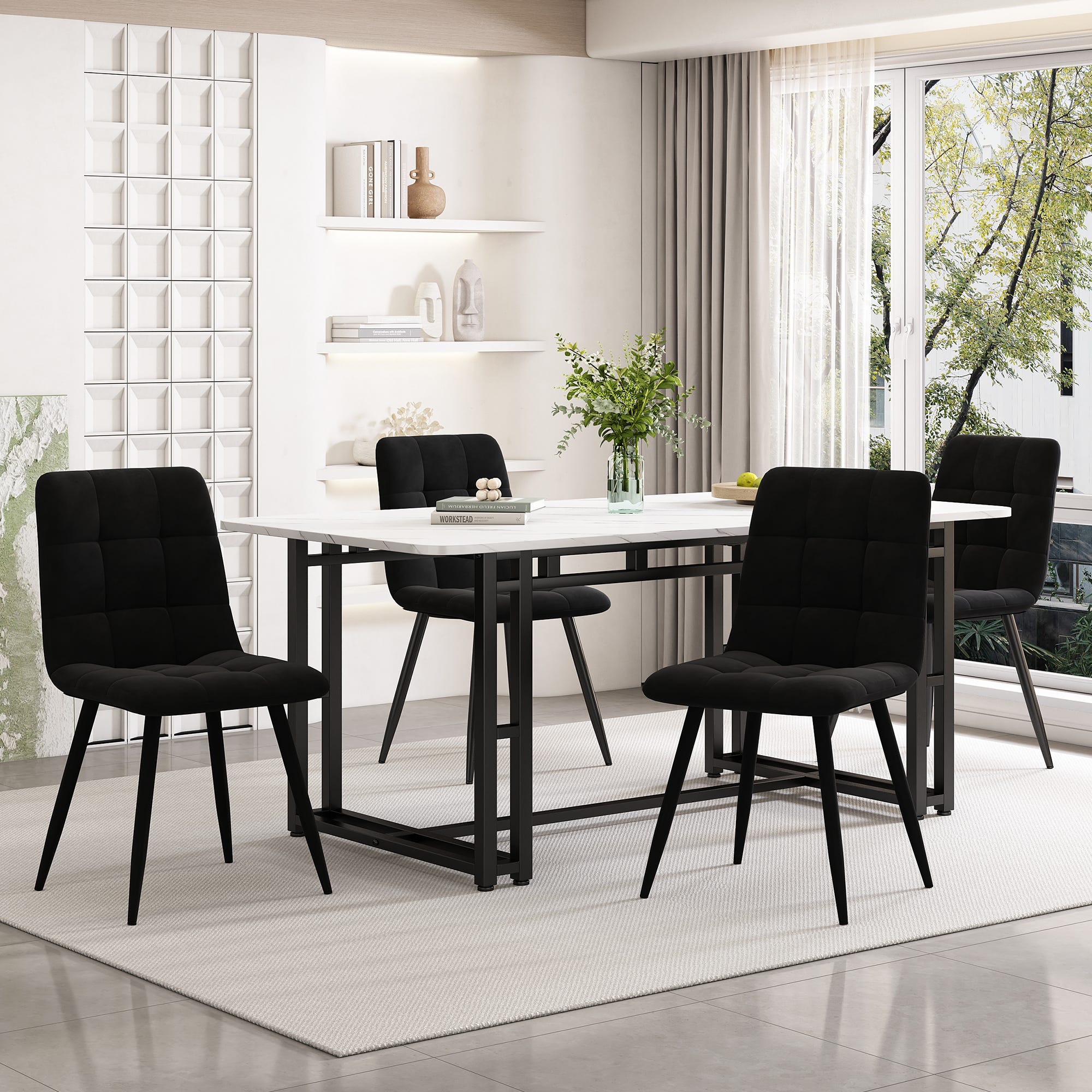 KHISCHMO Set di 2 Sedie da Pranzo in Velluto con Braccioli e Schienale Intrecciato a Nodo, Poltroncine Moderne per Cucina, Soggiorno, Camera da Letto o Ufficio, Nero KHISCHMO Set di 2 Sedie da Pranzo in Velluto con Braccioli e Schienale Intrecciato a Nodo, Poltroncine Moderne per Cucina, Soggiorno, Camera da Letto o Ufficio, Nero