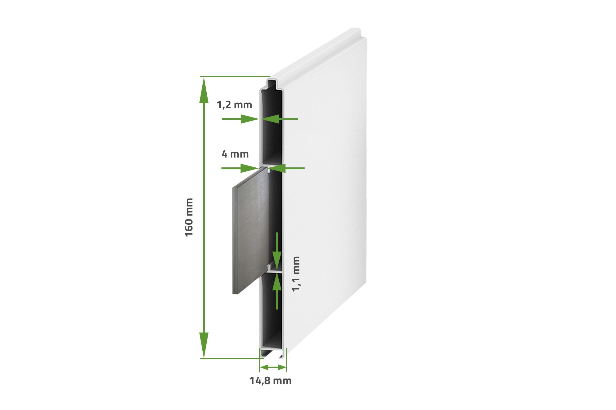 Portail battant 3m EIGER H.160cm blanc aluminium - 8