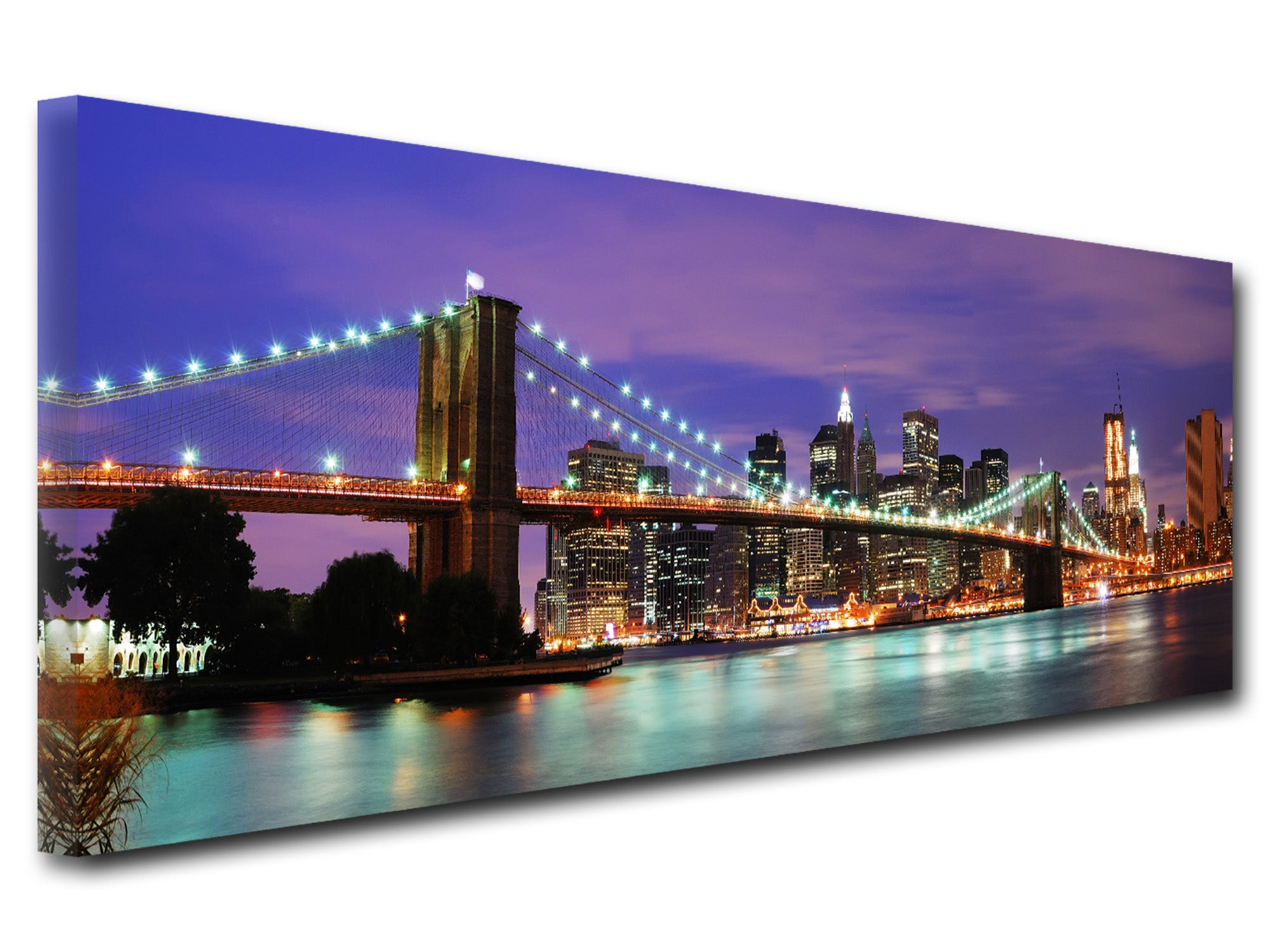 Kit De 5 Tableaux Imprimés New York Brooklyn - 110x60 Cm Chacun, Toile, Déco Murale