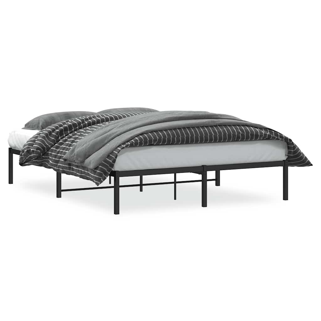 Łóżko Metalowe Czarne Rama Łóżka Ze Stelażem Do Pokoju Sypialni 160x200 cm