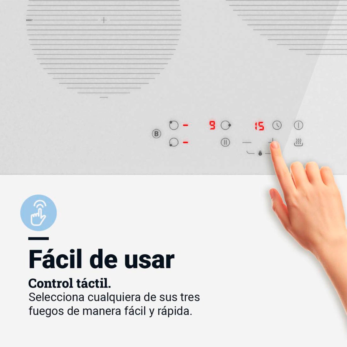 Placa de inducción Meissa 6070W Universal Blue 7000W 3 zonas blanco 59 cm - 6