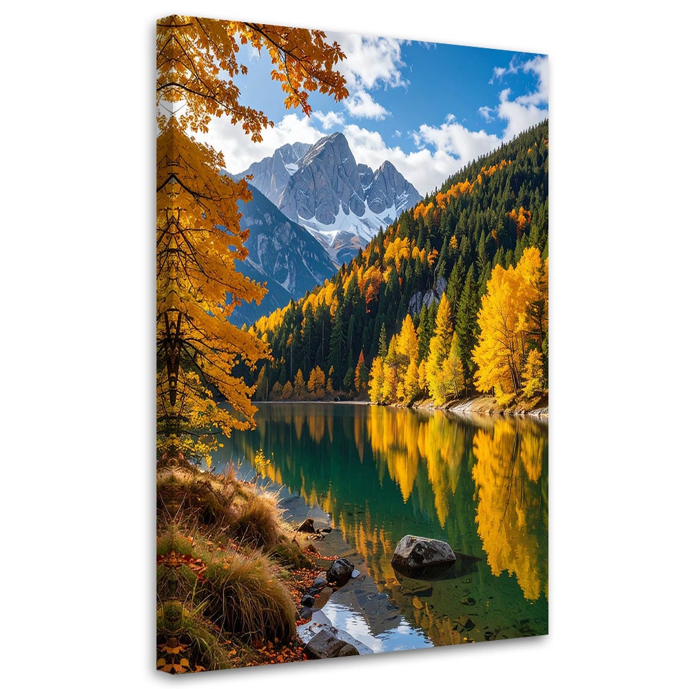 Obraz do salonu sypialni kuchni, Pejzaż jesienny jezioro góry natura 40x60