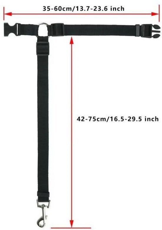 Cinto de segurança para carro para animais de estimação, conjunto de 2 coleiras ajustáveis ​​para cães, adequada para gatos - Preto - 35 x 42,5 cm - 7