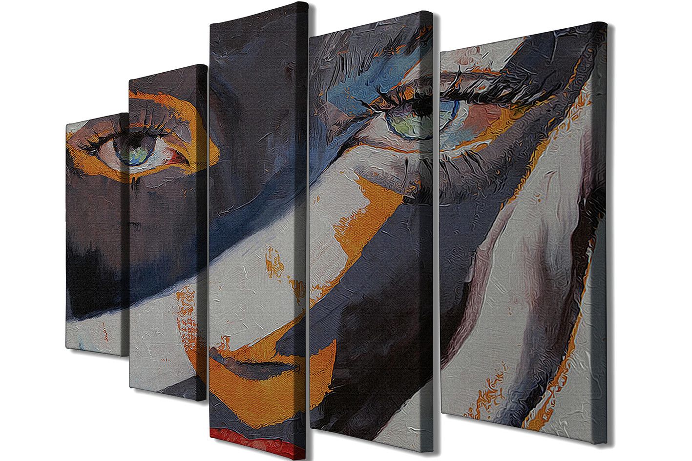 Tableau décoratif pentaptyque Scaenicos Motif Visage au couteau