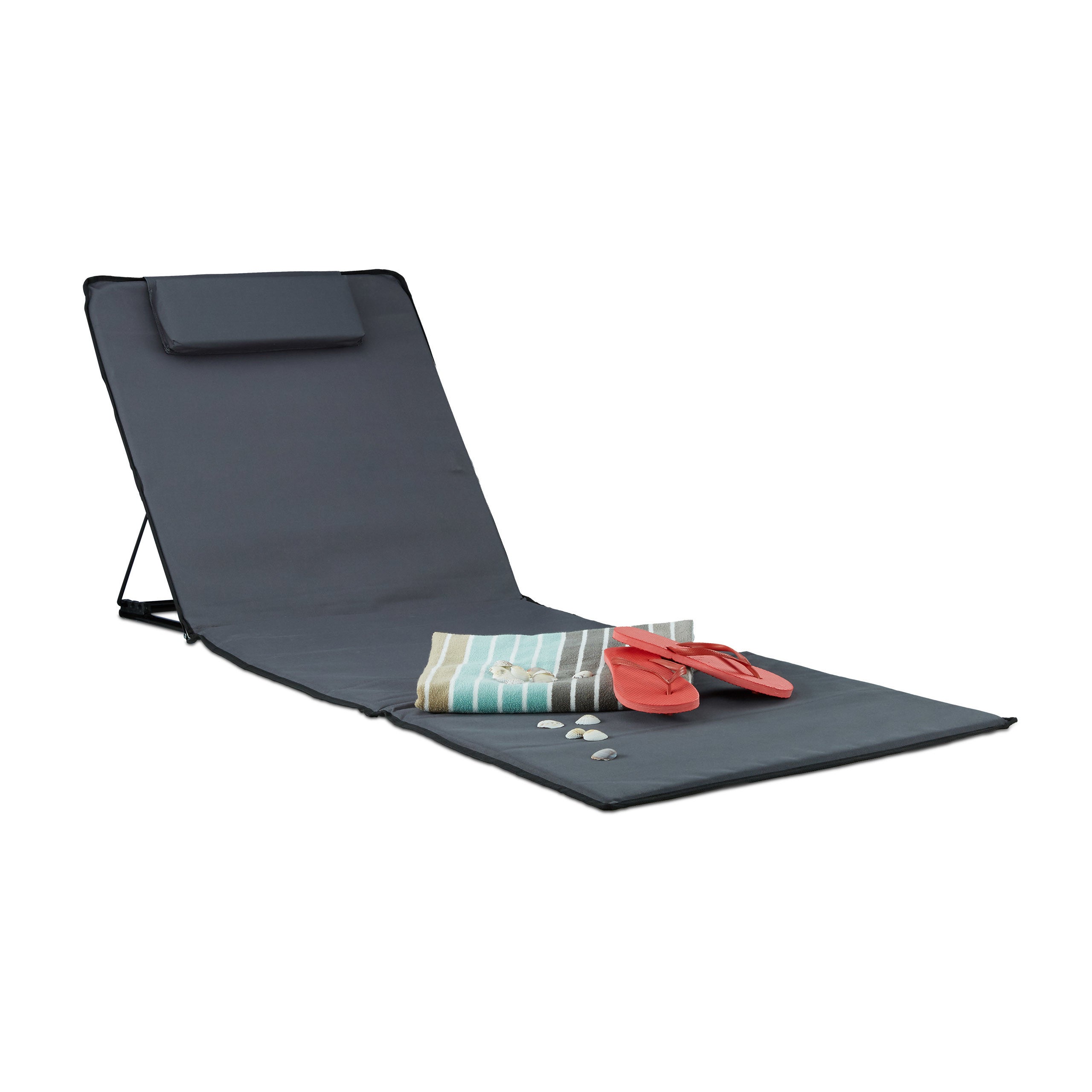 Relaxdays Sdraio Mare XXL 195x60 cm, Lettino Prendisole Imbottito