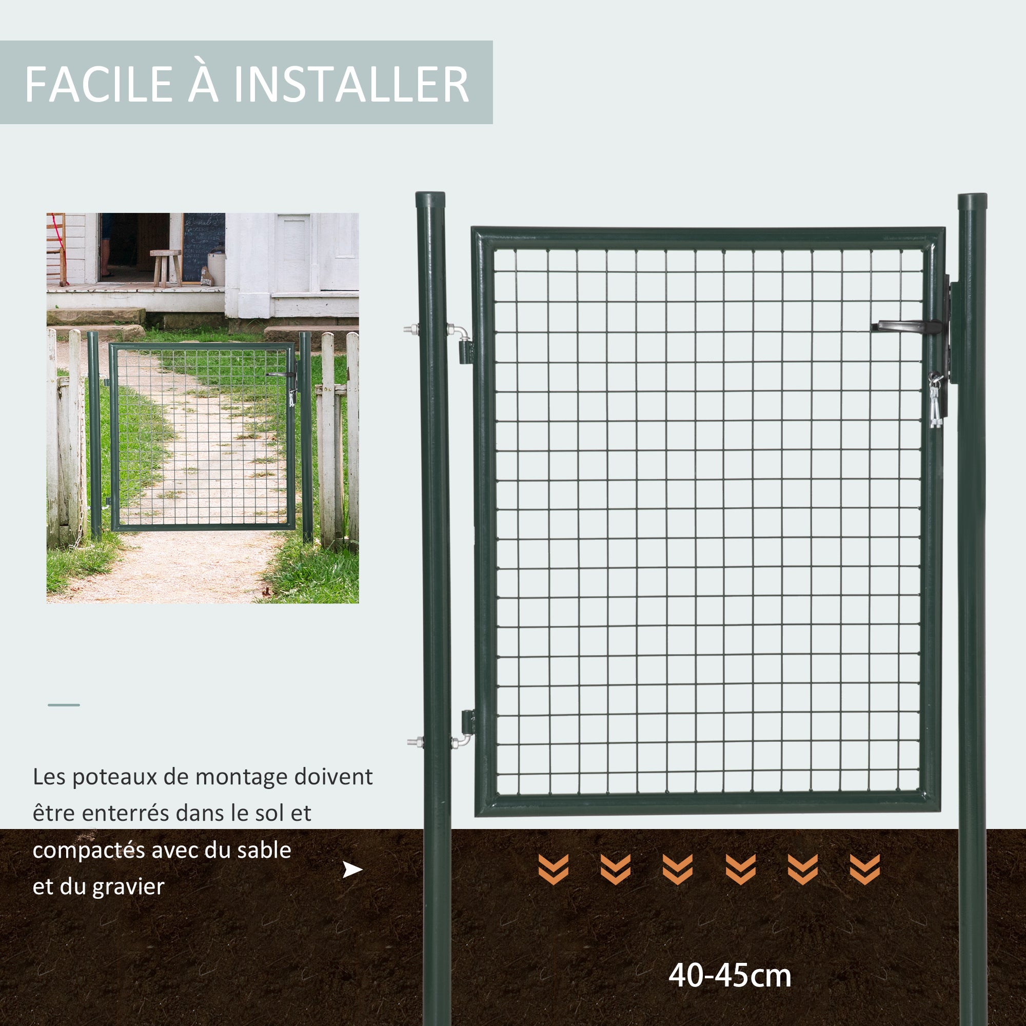 Portail de jardin Acier HOMCOM - 5