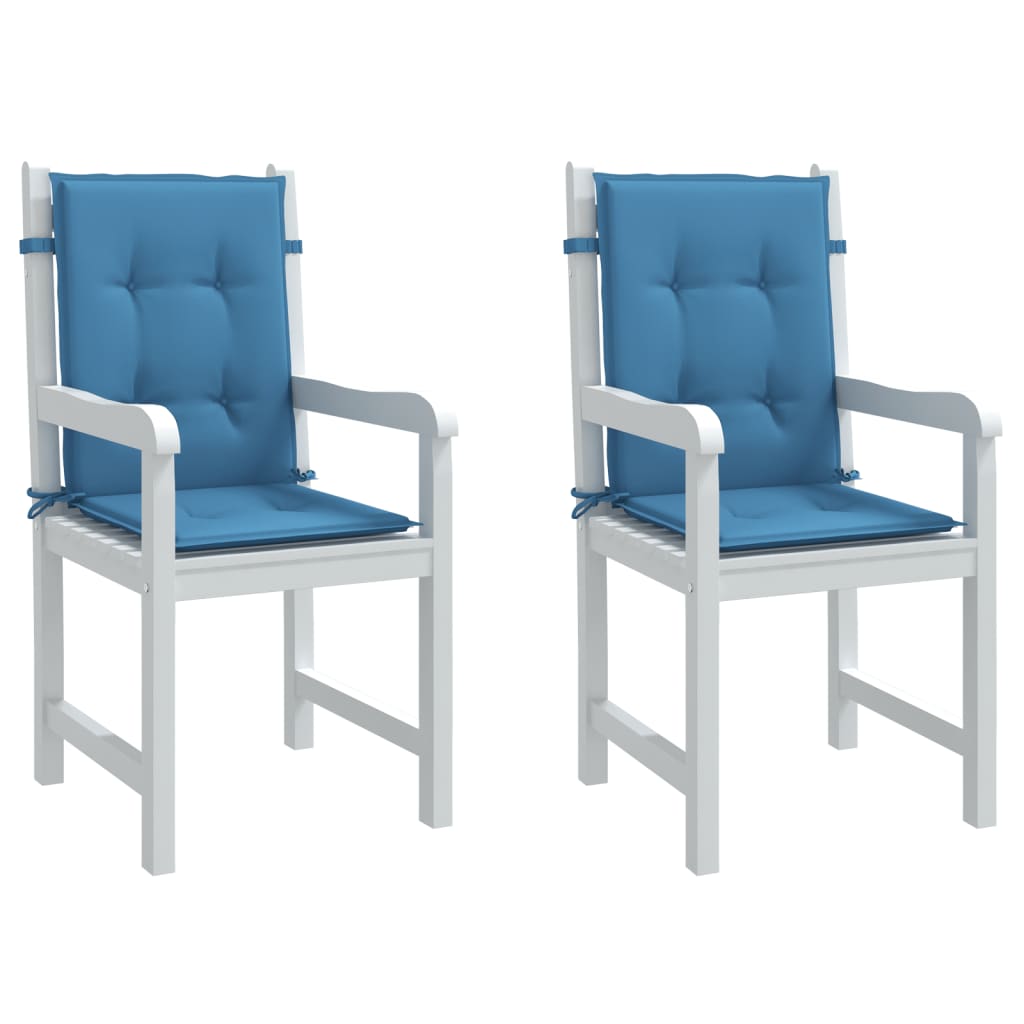 Lot De 2 Coussins De Chaise Dossier Bas 40x80 Cm - Tissu Hydrofuge - Pour Jardin, Hamac, Intérieur/extérieur