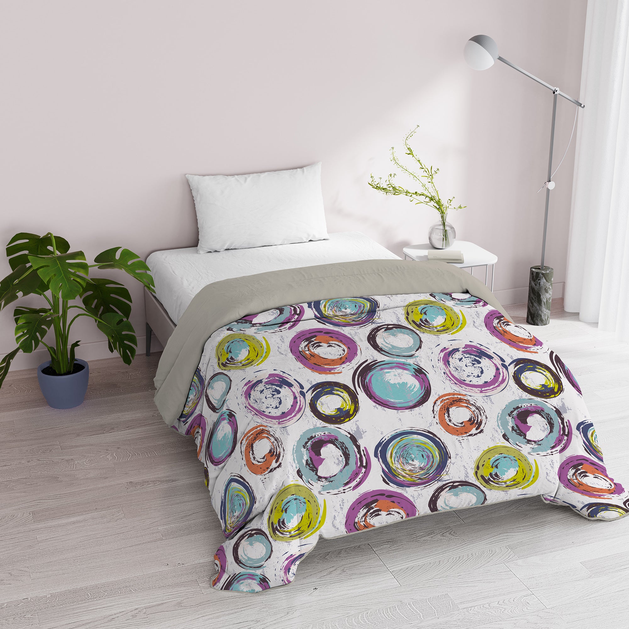 Couette D'hiver Basic, Imprimu00e9e, 1 Place Et Demie, 200x245 Cm, Cerchi