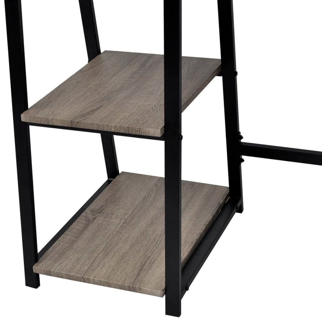 Bureau avec 2 étagères Gris et chêne vidaXL - 4