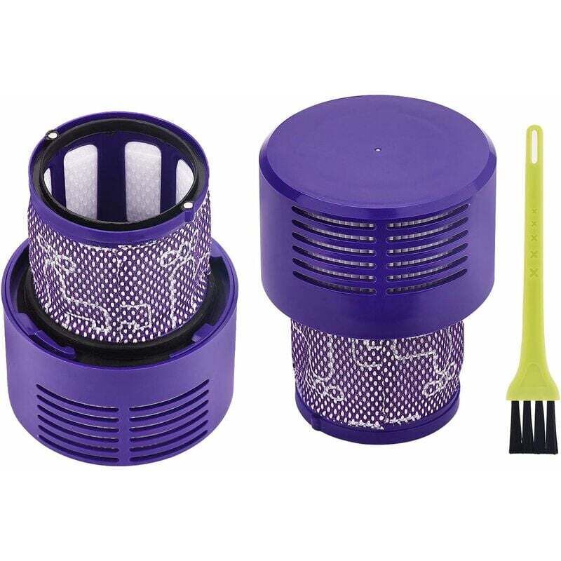 2 filtre compatibile Dyson Cyclone V10 Absolute/Animal/Total Clean/Motorhead, Ref 969082-01 + Perie