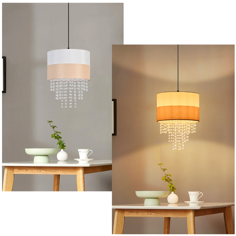 Nettlife Lampa Wisząca Vintage 1xE27, Kryształowa, Regulowana, Retro do Jadalni i Sypialni (Brak żarówki) - 6