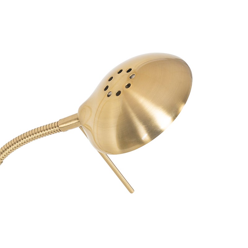 Qazqa moderne lampadaire uplighter avec bras de lecture - Divo - doré/laiton, led intégrée 18w incluse, Integrated led, - 9