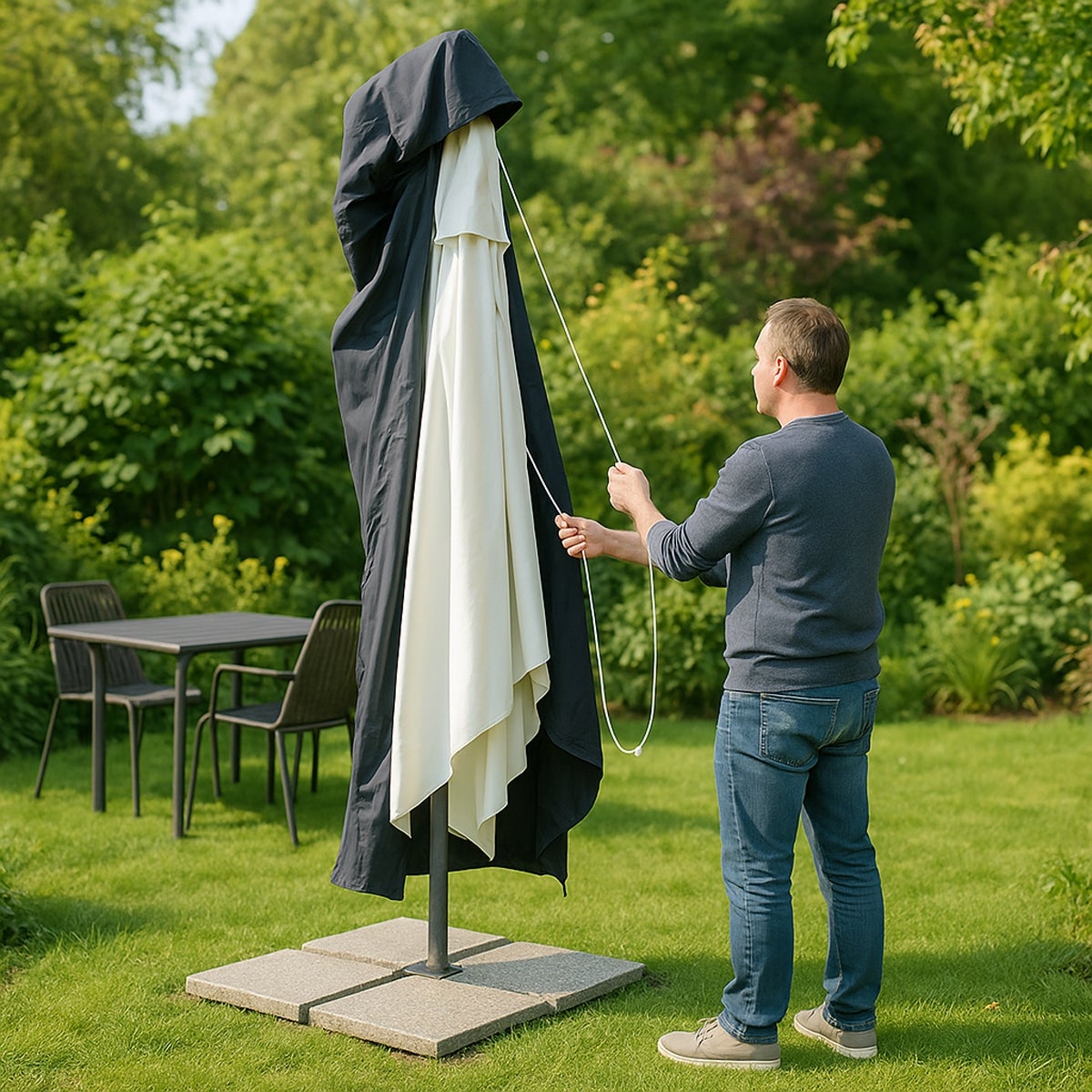 Housse universelle pour parasol de jardin grande taille - 2