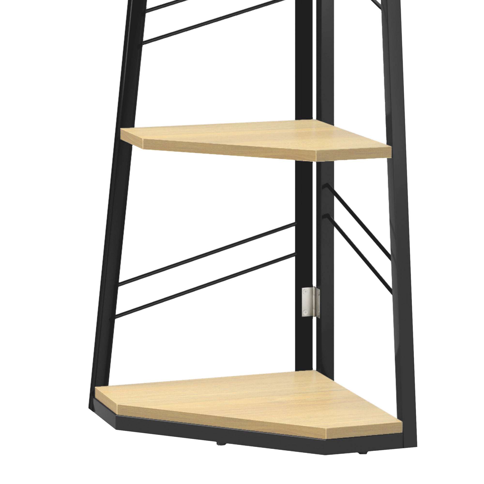 YITAHOME Libreria Angolare 5 Ripiani Stile Industriale Moderno Rovere 35x35x160 - 8